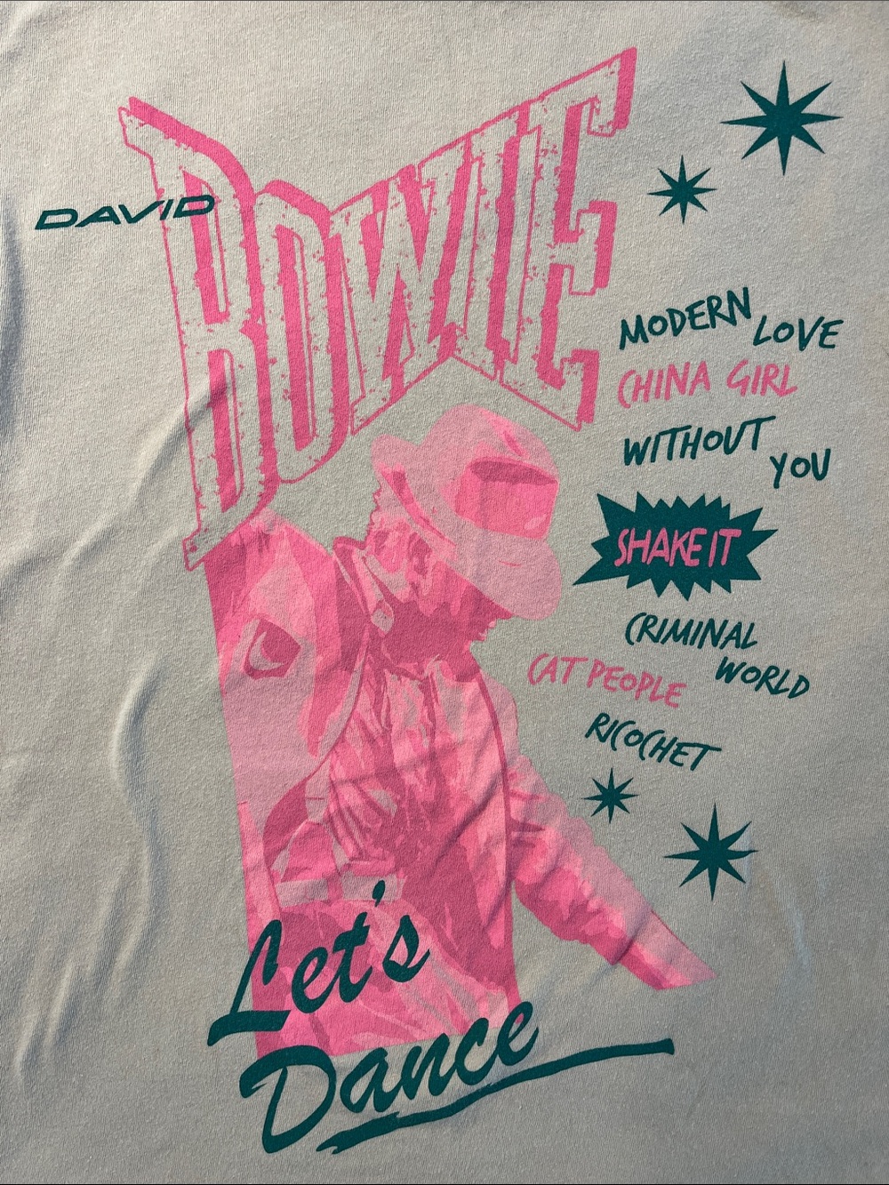 Bowie L David Bowie Let's Dance Graphic
Tee (Tan) large